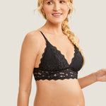 Women's Lace Nursing Bralette Black