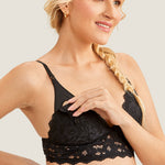 Women's Lace Nursing Bralette Black