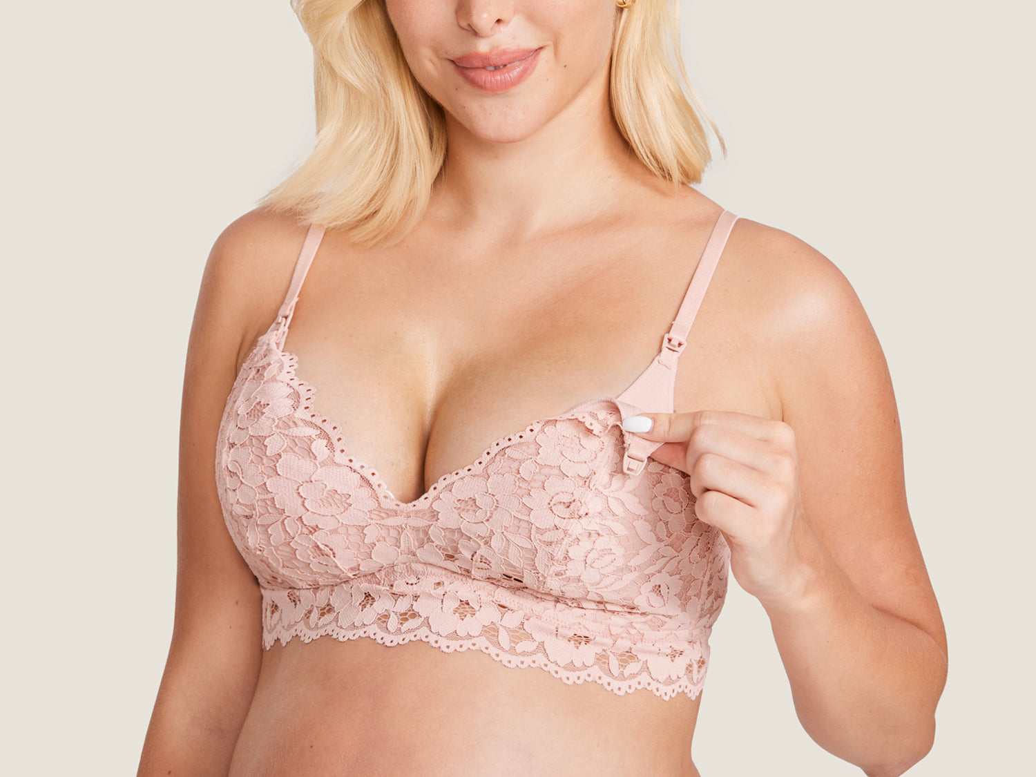 Women's Supportive Lace Nursing Bralette Gentle Rose