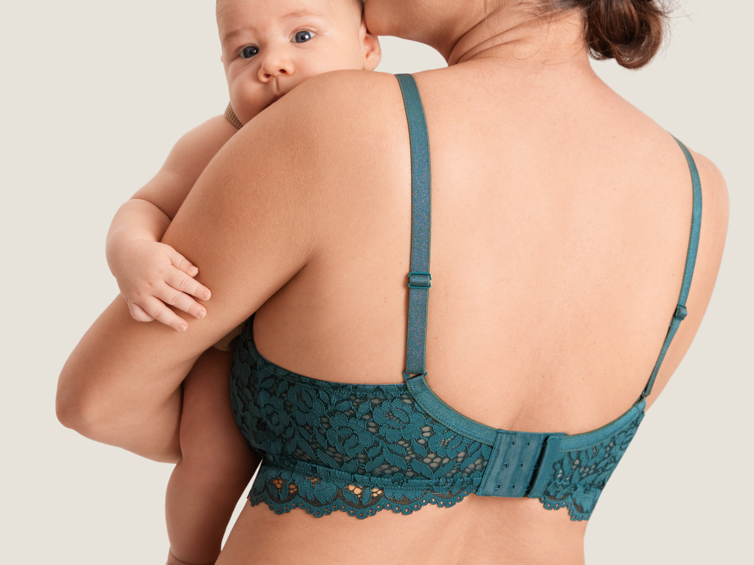 Women's Supportive Lace Nursing Bralette Spruce Green