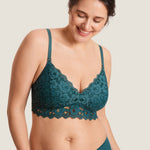 Women's Supportive Lace Nursing Bralette Spruce Green