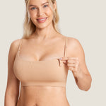 Women's Ribbed Scoop Nursing Bralette Gravel Beige
