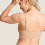 Women's Ribbed Scoop Nursing Bralette Gravel Beige