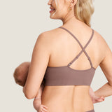 Women's Ribbed Scoop Nursing Bralette Warm Beige