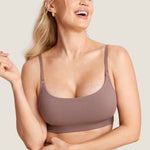 Women's Ribbed Scoop Nursing Bralette Warm Beige
