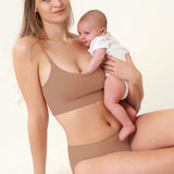 Women's Ribbed Scoop Nursing Bralette Candy Pink