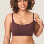 Women's Ribbed Scoop Nursing Bralette Grapefruit Orange 2