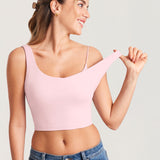 Women's V Neck Nursing Crop Tank Top Taupe