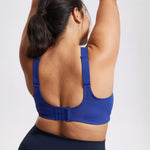Women's Full Coverage Wireless Sport Bra Waves Blue