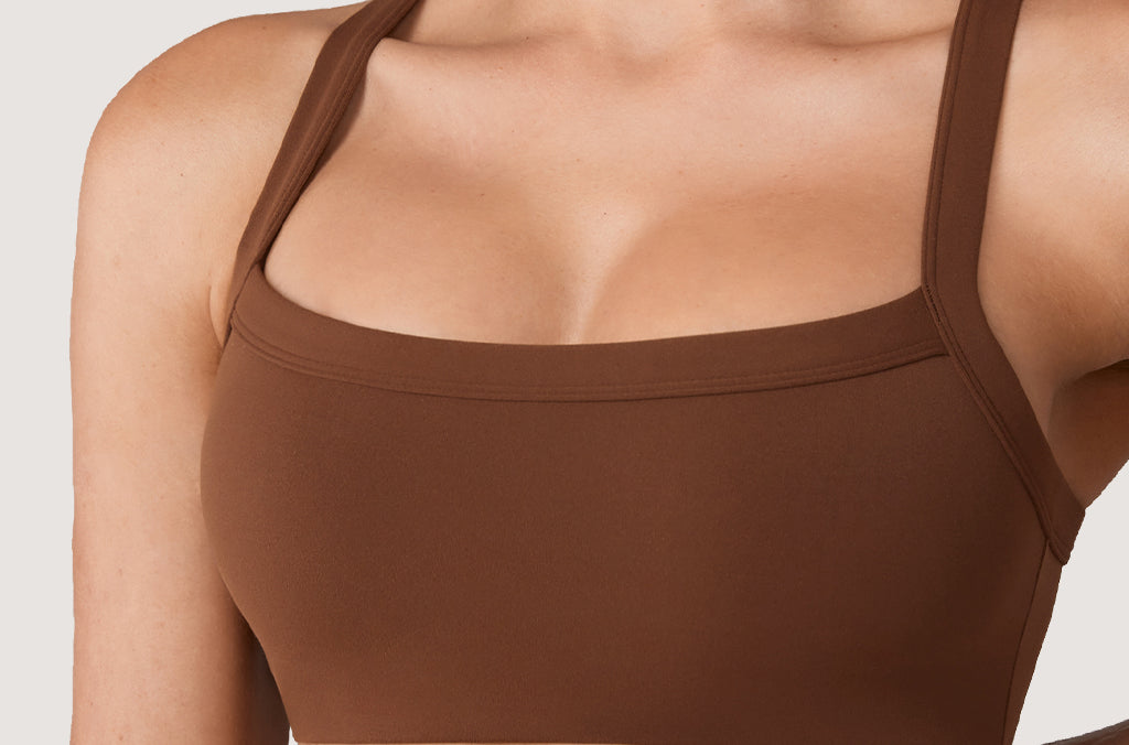 Women's Hugcurve Adjustable Square Workout Bra Mocha Cocoa
