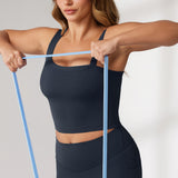 Women's Hugcurve One Shoulder Longline Sports Bra - Detachable Shoulder Strap Twilight Blue