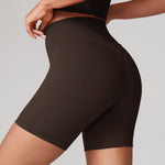 Women's Hugcurve No Front Seam Biker Shorts 6" Clay Brown