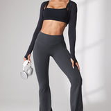 Women's Hugcurve No Front Seam Flare Leggings 31'' Graphite Grey