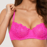 Women's Lace Balconette Underwire Bra Bright Fuchsia @model_info:ES3