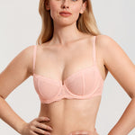 Women's Sexy Mesh Lace Balconette Bra Peachy Keen