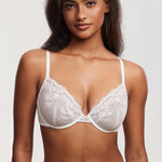 Women's Romantic Lace Plunge Bra Candy Pink