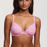 Women's Romantic Lace Plunge Bra Candy Pink