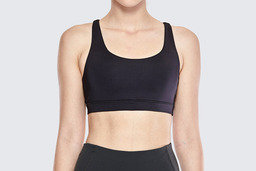 CRZ YOGA Women's Cross Back Sports Bra Grey Sage
