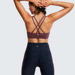 CRZ YOGA Women's Cross Back Sports Bra Black