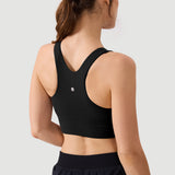 Women's Racerback Longline Sports Bra Taupe
