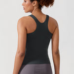 Women's Waist Length Racerback Tank Top Melanite