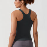 Women's Waist Length Racerback Tank Top Melanite