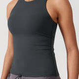 Women's Waist Length Racerback Tank Top Melanite
