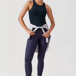 Women's Waist Length Racerback Tank Top Black