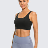 CRZ YOGA Women's U Back Sports Bra Black