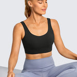 CRZ YOGA Women's U Back Sports Bra Black