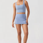 CRZ YOGA Women's Square Neck Longline Sports Bra Ripe Plum