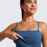 CRZ YOGA Women's Adjustable Longline Sports Bra Black