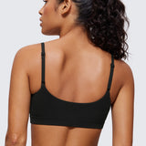 CRZ YOGA Women's Adjustable Spaghetti Straps Sports Bra Melanite