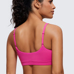CRZ YOGA Women's Adjustable Spaghetti Straps Sports Bra Black