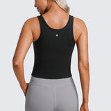 CRZ YOGA Women's Double Lined Tank Top French Navy