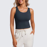 CRZ YOGA Women's Double Lined Tank Top Black