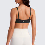 CRZ YOGA Women Butterluxe Square Neck Cami Padded Mini Bra Red Merlot
