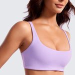 CRZ YOGA Women Butterluxe Square Neck Cami Padded Mini Bra White