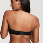 Women's Eyelash Lace Strapless Bra Black
