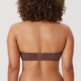 Women's Bandeau Strapless Bra Brown Violet