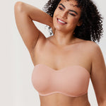 Women's Bandeau Strapless Bra Blush Beige