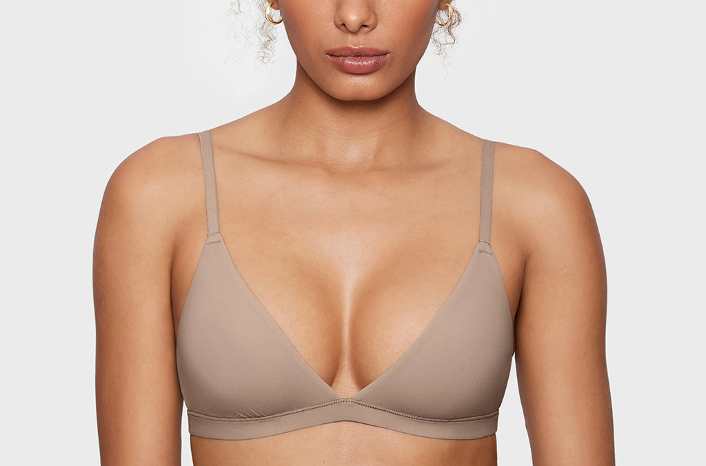 Women's Soft Triangle Bralette Rose Gray