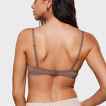 Women's Sheer Mesh Demi Bra Brown Purple