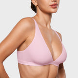 Women's Inbarely® Soft Deep V Triangle Bralette Sweet Pink