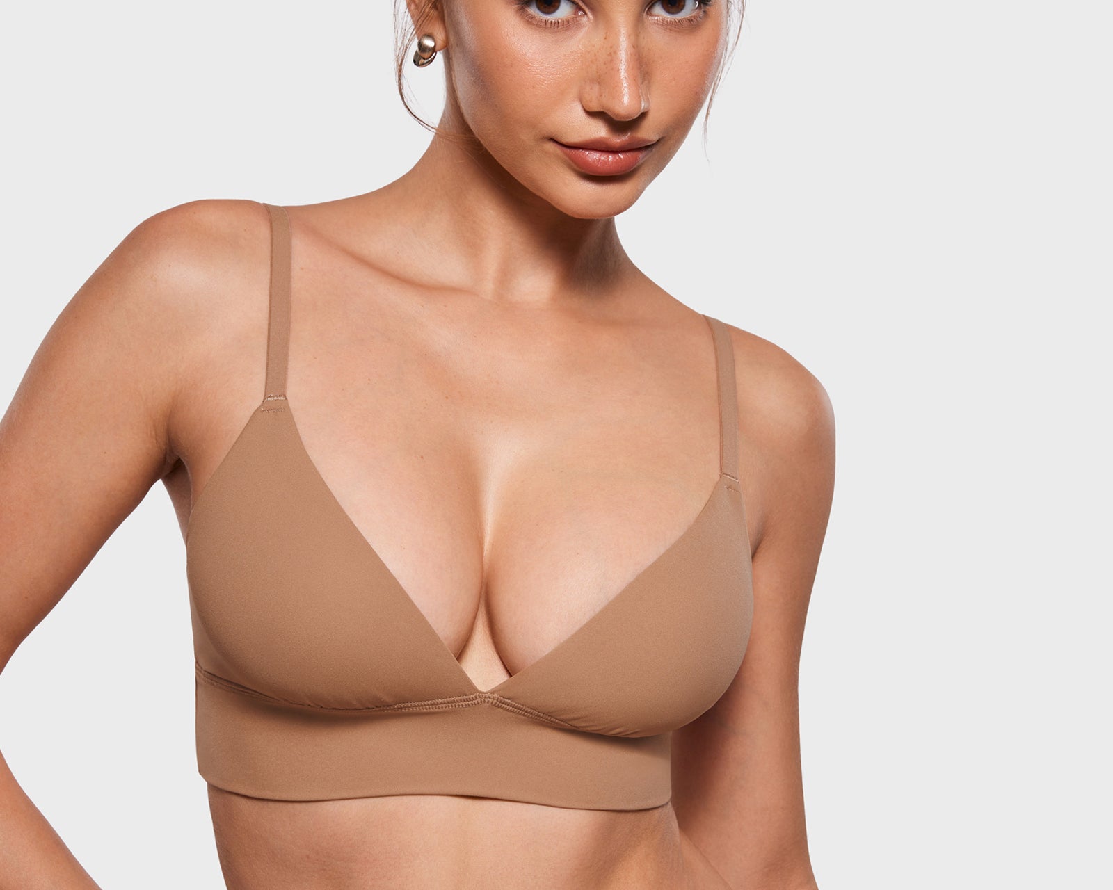 Women's Inbarely® Outwear Longline Triangle Bralette Gravel Beige