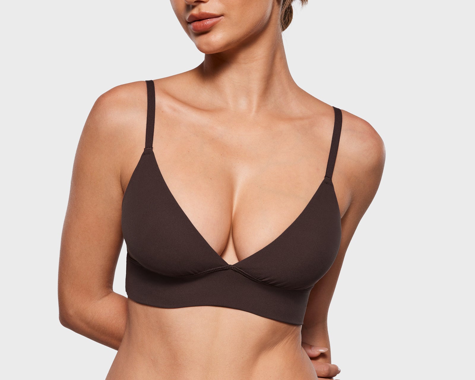 Women's Inbarely® Outwear Longline Triangle Bralette Hazelnut