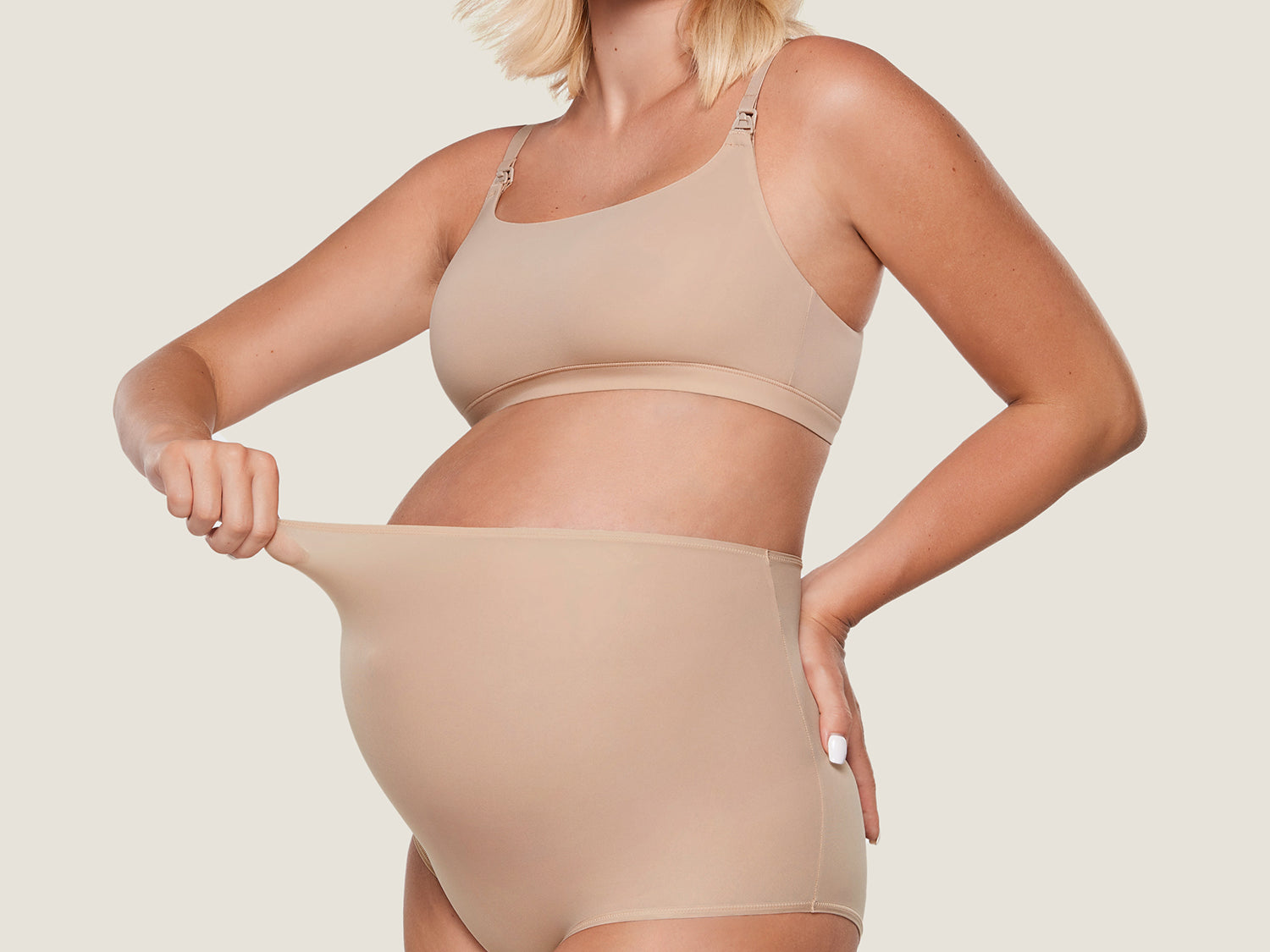 Women's High Waist Full Coverage Maternity Panties 2 Pack Wheat (2pack) @model_info:SHOPIFY5
