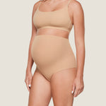Women's High Waist Full Coverage Maternity Panties 2 Pack Warm Beige (2pack) @model_info:SHOPIFY1
