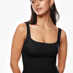 Women's Square Neck Bodysuit Black