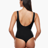 Women's Square Neck Bodysuit Black